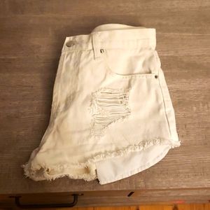 Size 28 white demin jean shorts